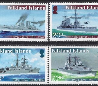 2009 Falkland Islands. SG.1149-52  HMS Exeter. set 4 values U/M (MNH)