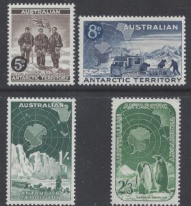 1959 Australian Antarctic Territories. SG.2-5 Members of Shackleton Expedition at South Pole 1909. set4 values . U/M (MNH)