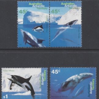 1995 Australian Antarctic SG.108-11  Whales & Dolphins.  set 4 values U/M (MNH)