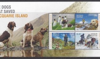 2015 Australian Antarctic Territories. MS.257  Dogs that saved MacQuarie Island.  mini sheet. U/M (MNH)