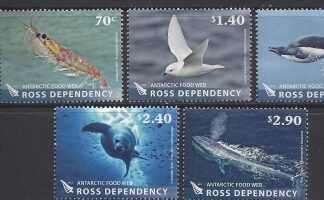 2013 Ross Dependency. SG.139-43 Antarctic Food Web. set 5 values U/M (MNH)