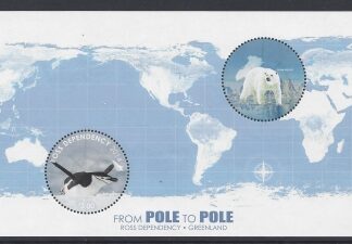 2014 Ross Dependecy. MS.151  From Pole to Pole. mini sheet U/M (MNH)
