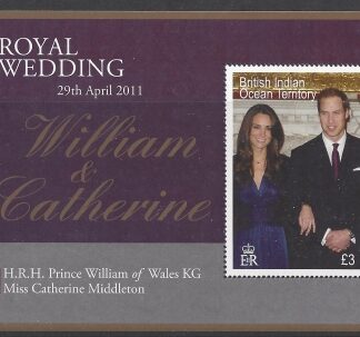 2011 British Indian Ocean Territories.  MS.459 Royal Wedding (1st issue) mini sheet. U/M  (MNH)
