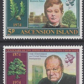 1974 Ascension Island SG.182-3  Birth Centenary of Sir Winston Churchill. set 2 values U/M (MNH)