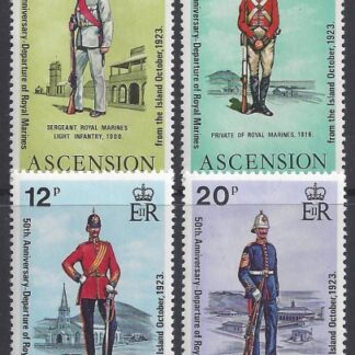 1973 Ascension Island SG.174-7  50th Anniversary Royal Marines Departure. set 4 values U/M (MNH)