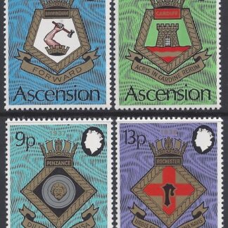 1973 Ascension Island SG.166-9 Royal Naval Crests (5th Series). set 4 values  U/M (MNH)