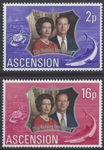 1972 Ascension Island SG.164-5 Royal Silver Wedding set 2 values U/M (MNH)