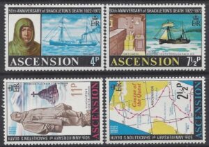 1972 Ascension Island SG.159-62 50th Anniversary of Shackletons Death set 4 values U/M (MNH)