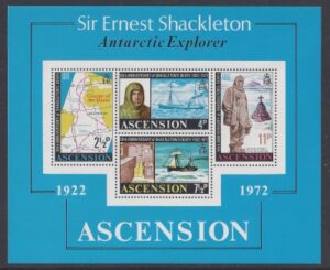 1972 Ascension Island MS.163 50th Anniversary of Shackletons Death. mini sheet U/M (MNH)