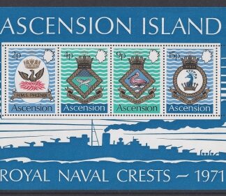 1971 Ascension Island  MS.153  Royal Naval Crests  (3rd Series). mini sheet U/M (MNH)
