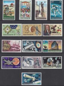 1971 Ascension Island. SG.135-48 Decimal Currency, The Evolution of Space Travel. set 14 values U/M (MNH)