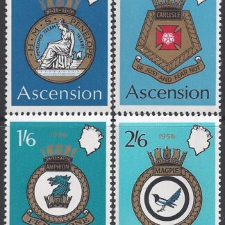 1970 Ascension Island  SG.130-3 Royal Naval Crests  (2nd series). set 4 values U/M (MNH)