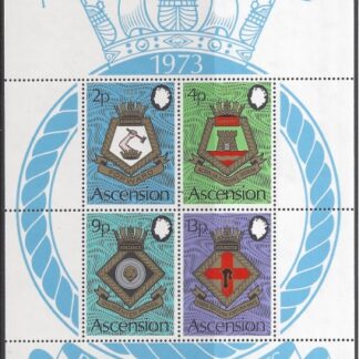 1973 Ascension Island MS.170 Royal Naval Crests (5th Series). mini sheet U/M (MNH)