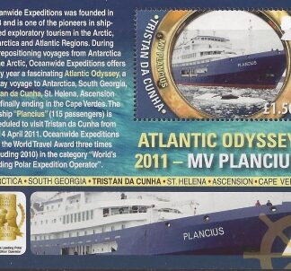 2011 Tristan Da Cunha. MS.1021 Atlantic Odyssey Voyages in Antarctica. mini sheet. U/M (MNH)