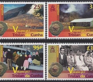 2011 Tristan Da Cunha. SG.1035-8 Volcano (1st series) set 4 values U/M (MNH)