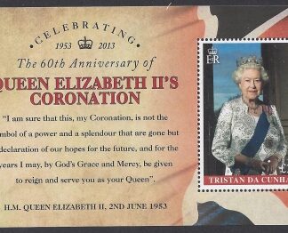 2013 Tristan Da Cunha. MS.1077 60th Anniversary of Coronation Queen Elizabeth II. mini sheet U/M (MNH)