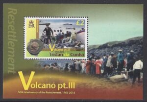 2013 Tristan Da Cunha. MS.1082 Volcano (3rd series) mini sheet U/M (MNH)