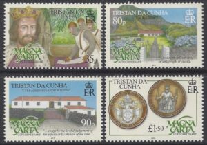 2015 Tristan Da Cunha. SG.1132-5 Magna Carta set 4 values U/M (MNH)