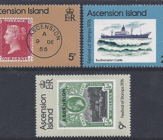 1976 Ascension Island - SG.215-7 Festival of Stamps London. set 3 values U/M (MNH)