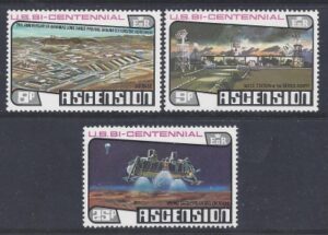 1976 Ascension Island. SG.219-21 Bicentenary of American Revolution. set 3 values U/M (MNH)