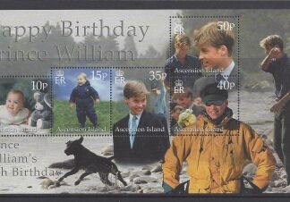 2000 Ascension Island. MS.805 18th Birthday of Prince William. mini sheet U/M (MNH)