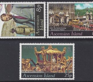 1977 Ascension Island. SG.222-4  Silver Jubilee set 3 values U/M (MNH)