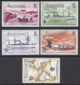 1979 Ascension Island. SG.249-53 80th Anniv. of Eastern Telegraph Co. Arrival on Ascension. set 5 values U/M (MNH)