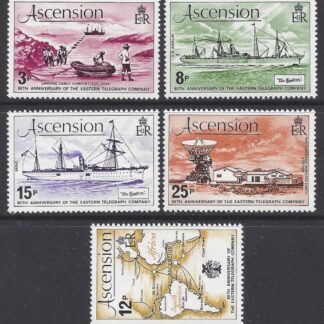 1979 Ascension Island. SG.249-53 80th Anniv. of Eastern Telegraph Co. Arrival on Ascension. set 5 values U/M (MNH)