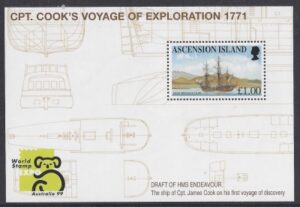 1999 Ascension Island. MS.769 Australia 99 World Stamp Exhibition Melbourne. mini sheet U/M (MNH)