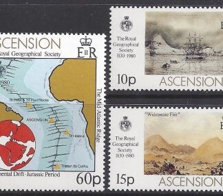 1980 Ascension Island. SG.274-6 150th Anniversary of Royal Geographical Society.  set 3  values U/M (MNH)