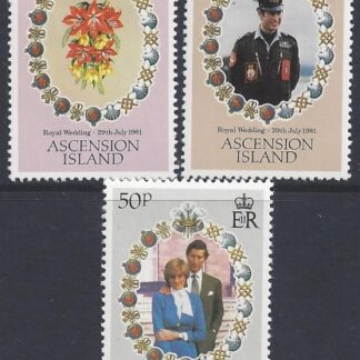1981 Ascension Island. SG.302-4 Royal Wedding. set 3 values U/M (MNH)