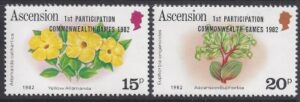 1982 Ascension Island. SG.326-7 Commonwealth Games Brisbane. set 2 values U/M (MNH)