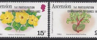 1982 Ascension Island. SG.326-7  Commonwealth Games Brisbane. set 2 values U/M (MNH)