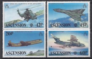 1983 Ascension Island. SG.341-4 Bicentenary of Manned Flight British Military Aircraft. set 4 values U/M (MNH)