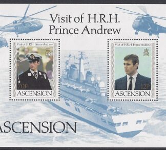 1984 Ascension Island.  MS.358  Visit of Prince Andrew. mini sheet  U/M (MNH)