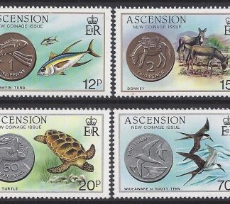 1984 Ascension Island. SG.363-6  New Coinage.. set 4 values U/M (MNH)