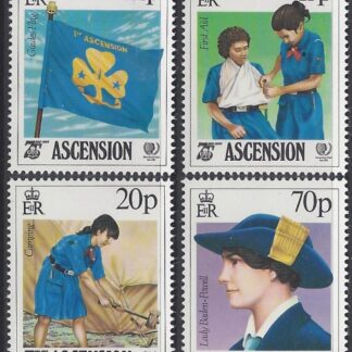1985 Ascension Island. SG.385-8  75th Anniversary of Girl Guides & International Youth Year. set 4 values U/M (MNH)