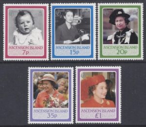 1986 Ascension Island. SG.397-401 60th Birthday of Queen Elizabeth II. set 5 values U/M (MNH)