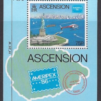 1986 Ascension Island. MS.406 Ameripex 86 International Stamp Exhibition. mini sheet U/M (MNH)