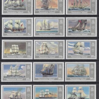 1986 Ascension Island. SG.409-23  Ships of The Royal Navy.  set 15 values U/M (MNH)