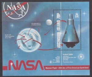 1987 Ascension Island. MS.432 25th Anniversary of First American Manned Earth Orbit. mini sheet. U/M (MNH)