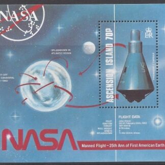 1987 Ascension Island.  MS.432 25th Anniversary of First American Manned Earth Orbit. mini sheet. U/M (MNH)