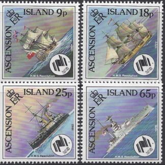 1988 Ascension Island. SG.461-4 Bicent. Australian Settlement. Royal Navy Ships. set 4 values U/M (MNH)