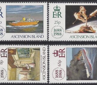 1988 Ascension Island. SG.474-7 300th Anniversary of Lloyds of London. set 4 values U/M (MNH)