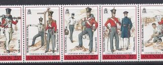 1988 Ascension Island. SG.478-82  19th Century Uniforms (2nd series) set 5 values U/M (MNH)