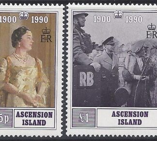 1990 Ascension Island. SG.525-6  90th Birthday Queen Elizabeth the Queen Mother. set 2 values U/M (MNH)