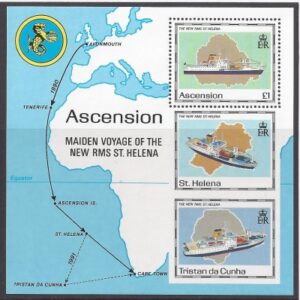 1990 Ascension Island. MS.535 Maiden Voyage of St. Helena II. mini sheet U/M (MNH)