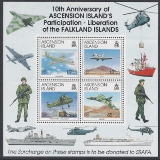 1992 Ascension Island. MS.586 10th Anniv. of Liberation of Falkland Islands. mini sheet  U/M (MNH)