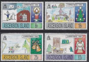 1992 Ascension Island. SG.587-90 Christmas Childrens Paintings. set 4 values U/M (MNH)