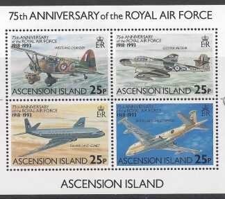 1993 Ascension Island. MS.599  75th Anniv. Royal Airforce. mini sheet U/M (MNH)